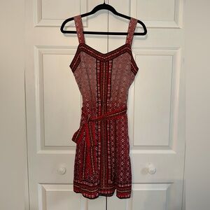White House Black Market Red and White Tie Front Sundress